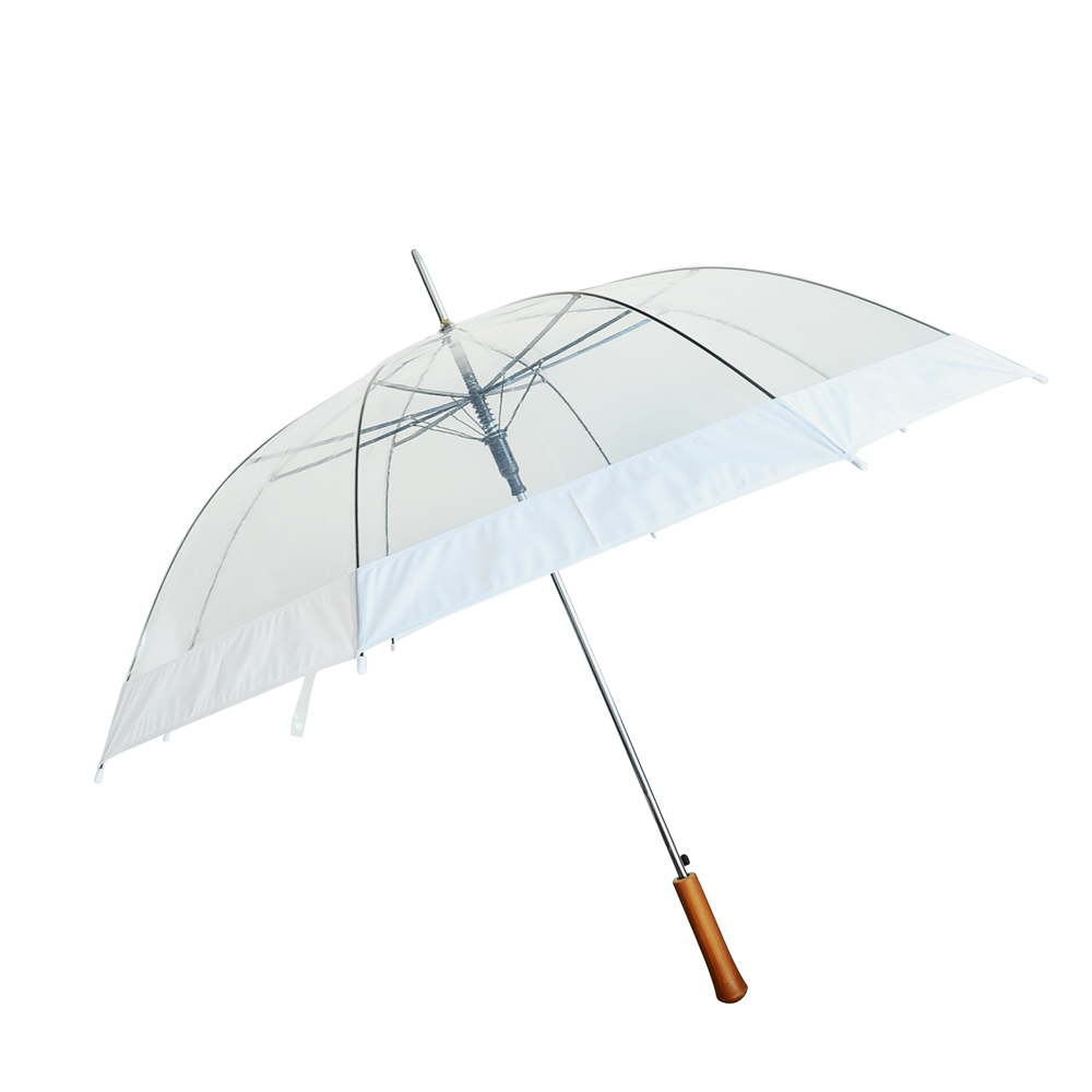 Rain UMBRELLA - Clear - 48 Across - Rip-Resistant  - Auto Open - Light Strong Metal Shaft and Ribs -